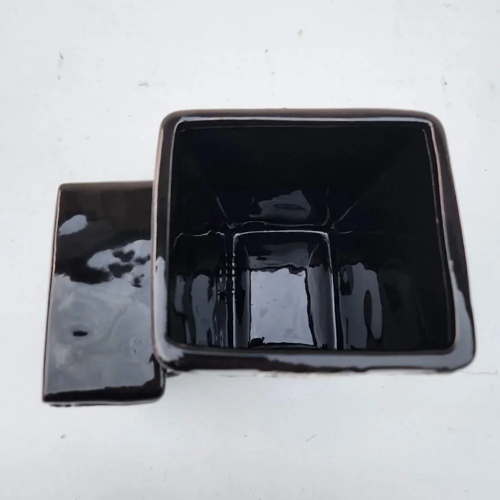 NEW Ceramic Coffin Jar Bathroom Decor Black Goth Skeleton Party Decorations Goth